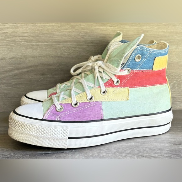 Converse Shoes - Converse Chuck Taylor All Star Lift Hi Sneaker Patchwork Color Block Women’s 9